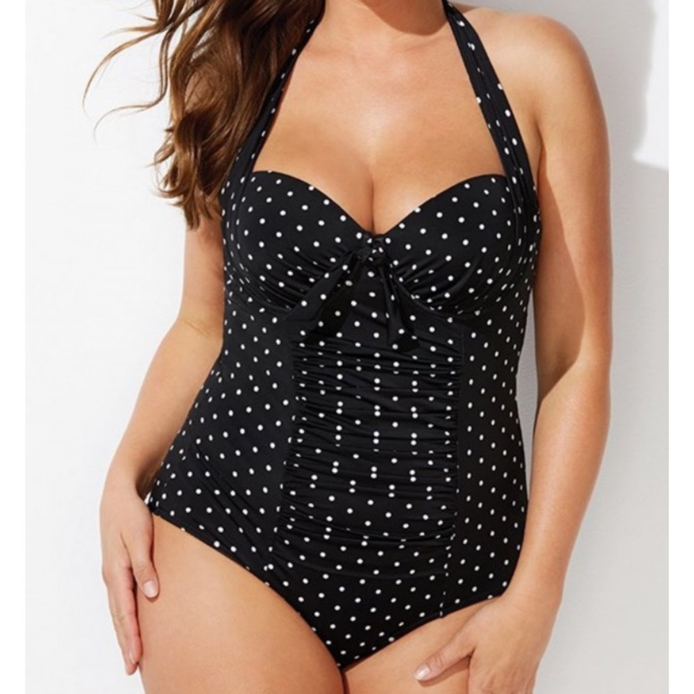 Underwire One Piece Halter Swimsuit